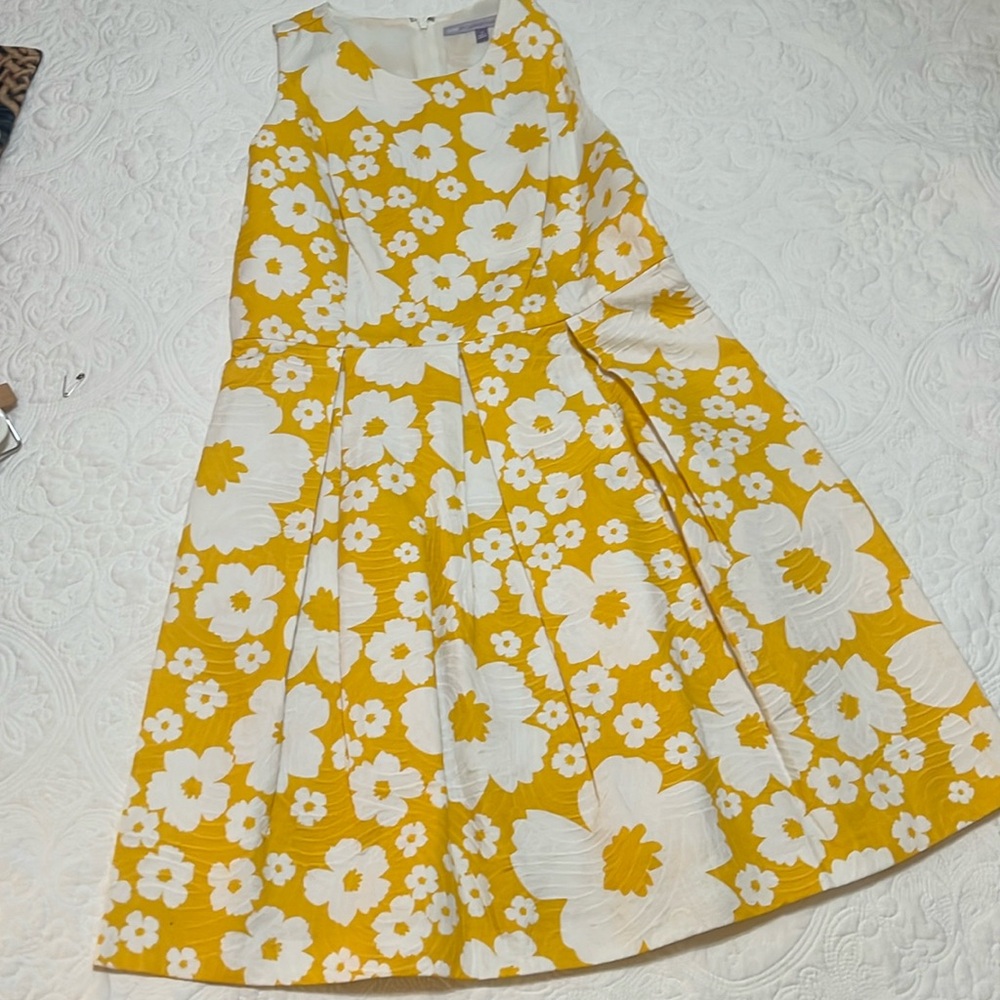 Yellow fit-and-flare dress